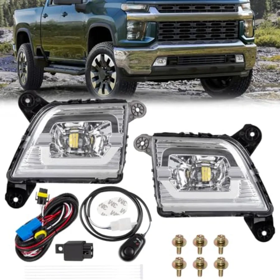 LED Fog Lights for 2019-2023 Chevy Silverado 1500 2500HD 3500HD Front Bumper Driving Fog Lamps Assembly with Switch and Wiring
LED Fog Lights for 2019-2023 Chevy Silverado 1500 2500HD 3500HD Front Bumper Driving Fog Lamps Assembly with Switch and Wiring