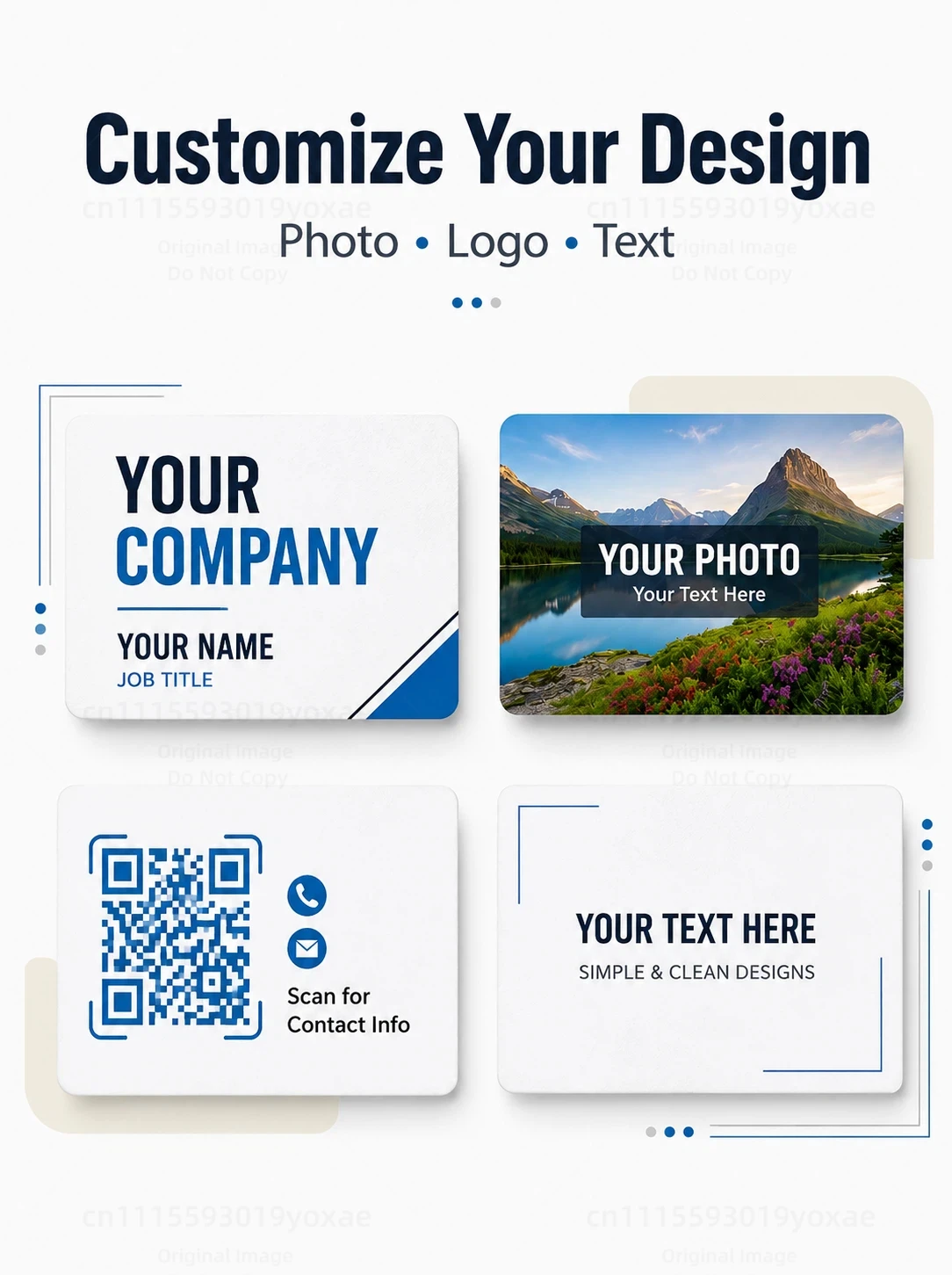 Custom Waterproof PVC Business Cards Glossy Matte Frosted Logo Text Photo QR Code Personalized Print Name Cards Rounded 0.38mm
Custom Waterproof PVC Business Cards Glossy Matte Frosted Logo Text Photo QR Code Personalized Print Name Cards Rounded 0.38mm