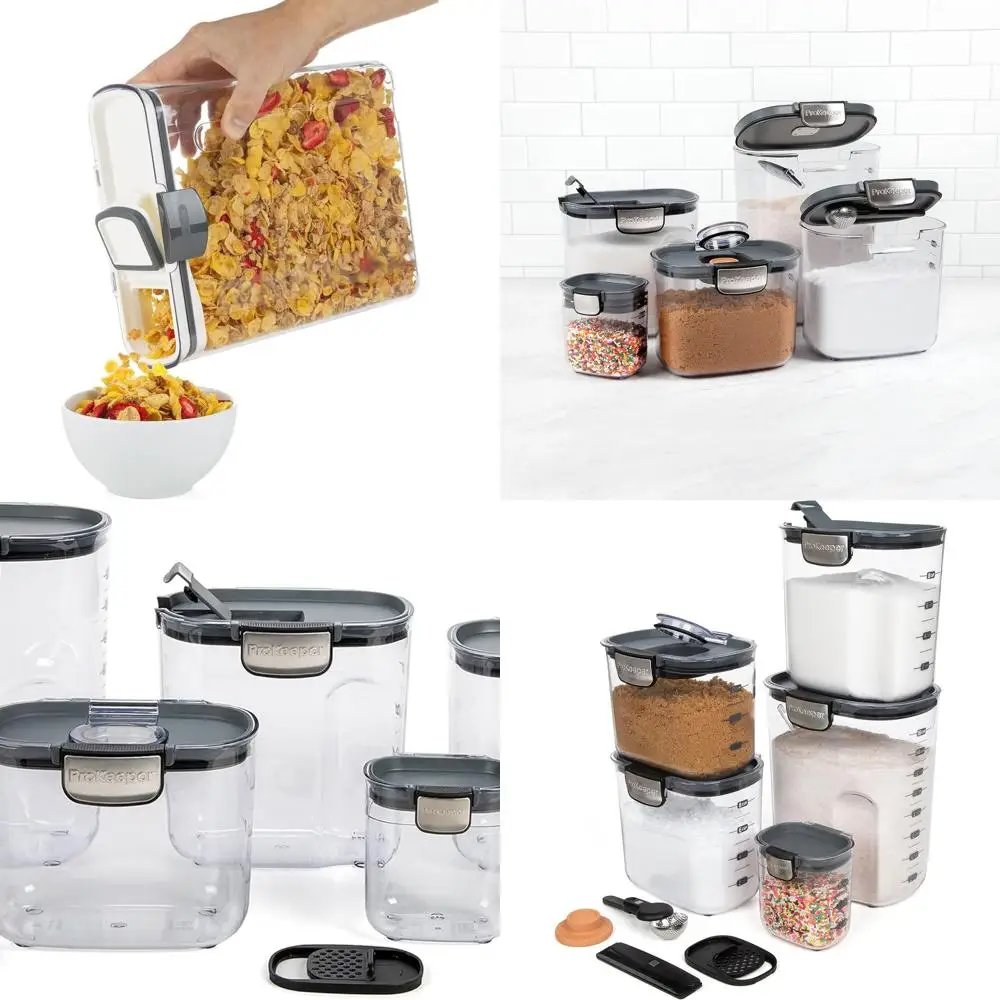 9-Piece Clear Plastic Storage Set with Magnetic Lids for Flour, Sugar, and Kitchen Essentials (Grey)
9-Piece Clear Plastic Storage Set with Magnetic Lids for Flour, Sugar, and Kitchen Essentials (Grey)