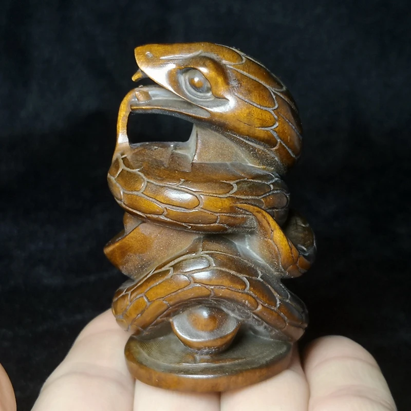 1919 Antique art Size 2.7 Inch Chinese Wood Boxwood Hand Carved Python or Snake Figure Statue Netsuke Desk Decoration Collection
1919 Antique art Size 2.7 Inch Chinese Wood Boxwood Hand Carved Python or Snake Figure Statue Netsuke Desk Decoration Collection