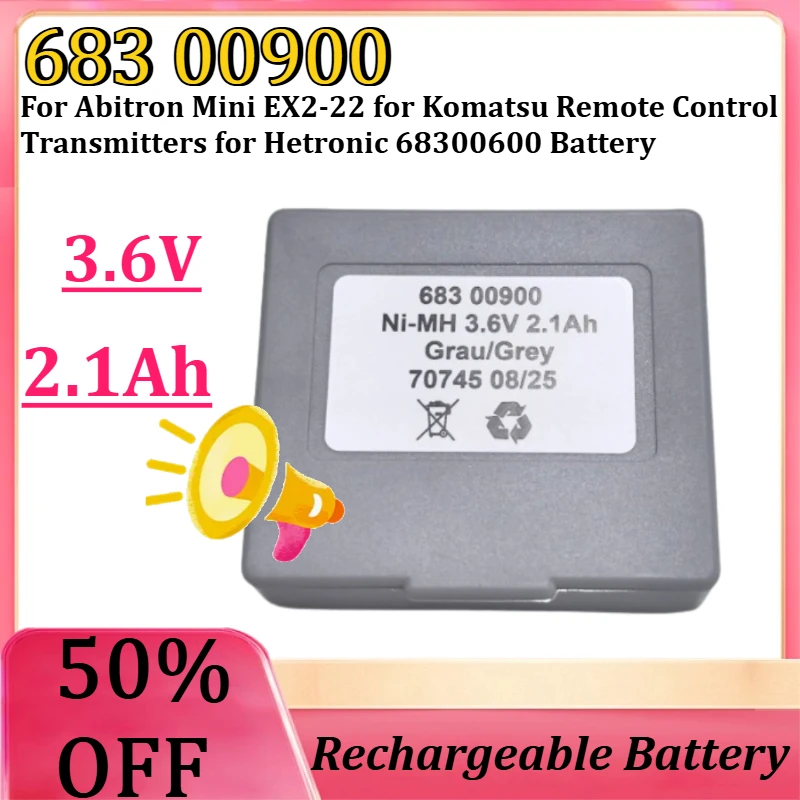 New 68300900 3.6V 2000mAh for Abitron Mini EX2-22 for Komatsu Remote Control Transmitters for Hetronic 68300600 Battery
New 68300900 3.6V 2000mAh for Abitron Mini EX2-22 for Komatsu Remote Control Transmitters for Hetronic 68300600 Battery