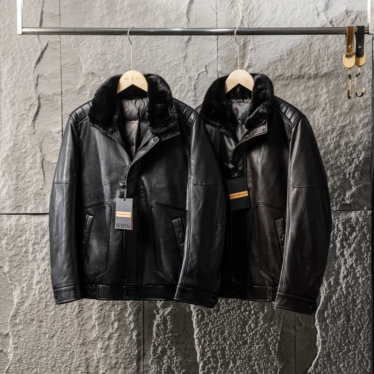 Thickened Winter Men's Biker Jacket with Mink Collar Warm down Coat Stand Collar Padded Zipper Closure Long Sleeve ...
Thickened Winter Men's Biker Jacket with Mink Collar Warm down Coat Stand Collar Padded Zipper Closure Long Sleeve ...