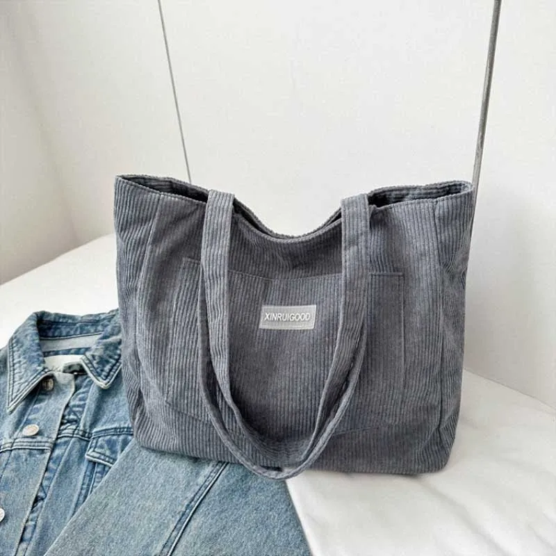 Large Capacity Shoulder Bag Trendy Corduroy Tote Bag Solid Color Ladies Handbag with Front Pocket Female Purse Bolsas De Mujer
Large Capacity Shoulder Bag Trendy Corduroy Tote Bag Solid Color Ladies Handbag with Front Pocket Female Purse Bolsas De Mujer