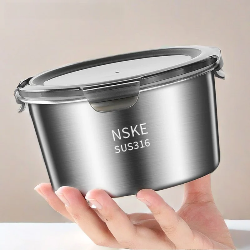 Food Grade 316 Stainless Steel Bowl with Lid Sealed Soup Bowl for Home Use Fridge Lunch Box Rice Box round Shape Matte Finish
Food Grade 316 Stainless Steel Bowl with Lid Sealed Soup Bowl for Home Use Fridge Lunch Box Rice Box round Shape Matte Finish