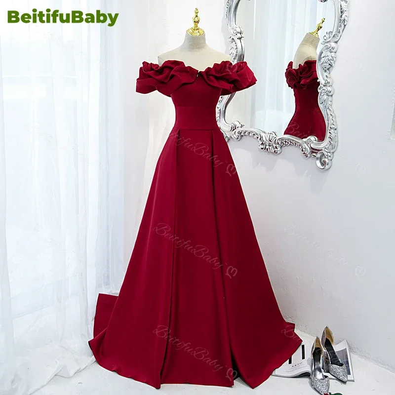 Customized Eveing Party Dresses for Women 2025 Elegant Off-shoulder Ruffles Lace-up Skirts Elegant Prom Dress Vestidos De Fiesta
Customized Eveing Party Dresses for Women 2025 Elegant Off-shoulder Ruffles Lace-up Skirts Elegant Prom Dress Vestidos De Fiesta