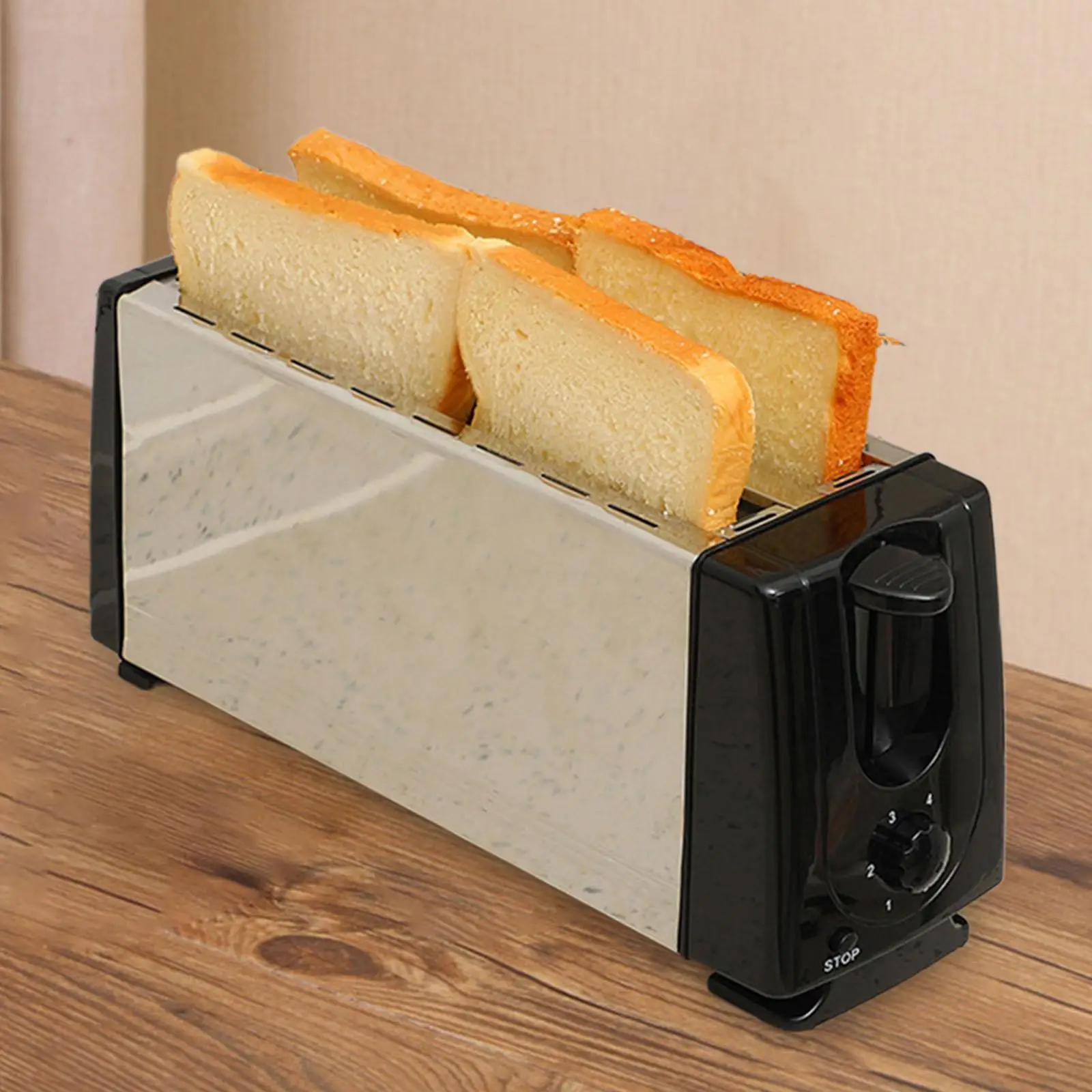 Horizontal Stainless Steel Bread Toaster Large Slot Electric Toast Machine 4 Slice Sandwich Maker for Household
Horizontal Stainless Steel Bread Toaster Large Slot Electric Toast Machine 4 Slice Sandwich Maker for Household