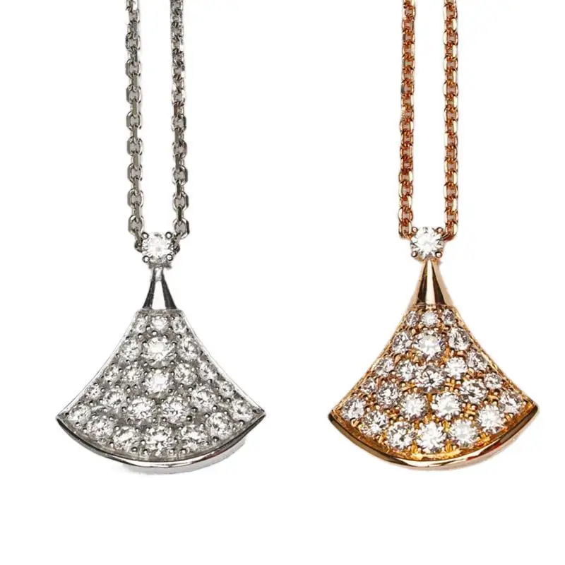 Kitykiss Fan-Shaped Clavicle Necklace Women's Rose Gold Plated White Gold Full Zircon Pendant Luxury Gift
Kitykiss Fan-Shaped Clavicle Necklace Women's Rose Gold Plated White Gold Full Zircon Pendant Luxury Gift