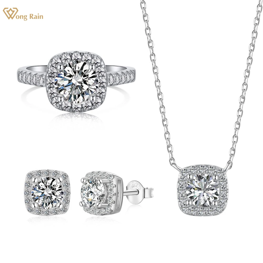 Wong Rain 100% 925 Sterling Silver Round Cut Lab Sapphire Gemstone Pendant/Necklace/Earrings/Ring Jewelry Sets 3Pcs Wholesale
Wong Rain 100% 925 Sterling Silver Round Cut Lab Sapphire Gemstone Pendant/Necklace/Earrings/Ring Jewelry Sets 3Pcs Wholesale