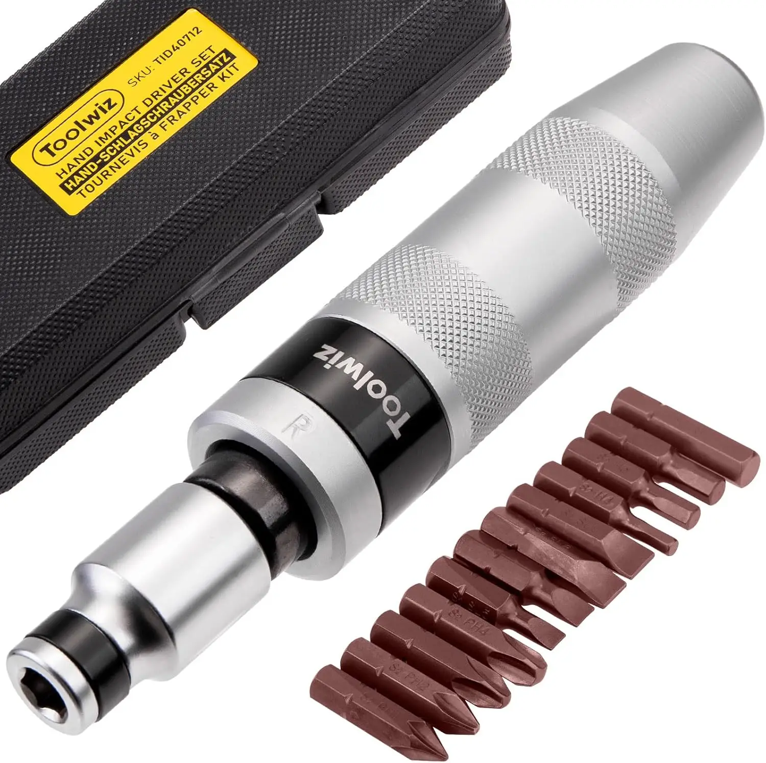 1/2' Impact Screwdriver Set - 14 Pcs, Reversible Manual Driver with S2 Steel Bits for Rusted or Frozen Bolts
1/2' Impact Screwdriver Set - 14 Pcs, Reversible Manual Driver with S2 Steel Bits for Rusted or Frozen Bolts