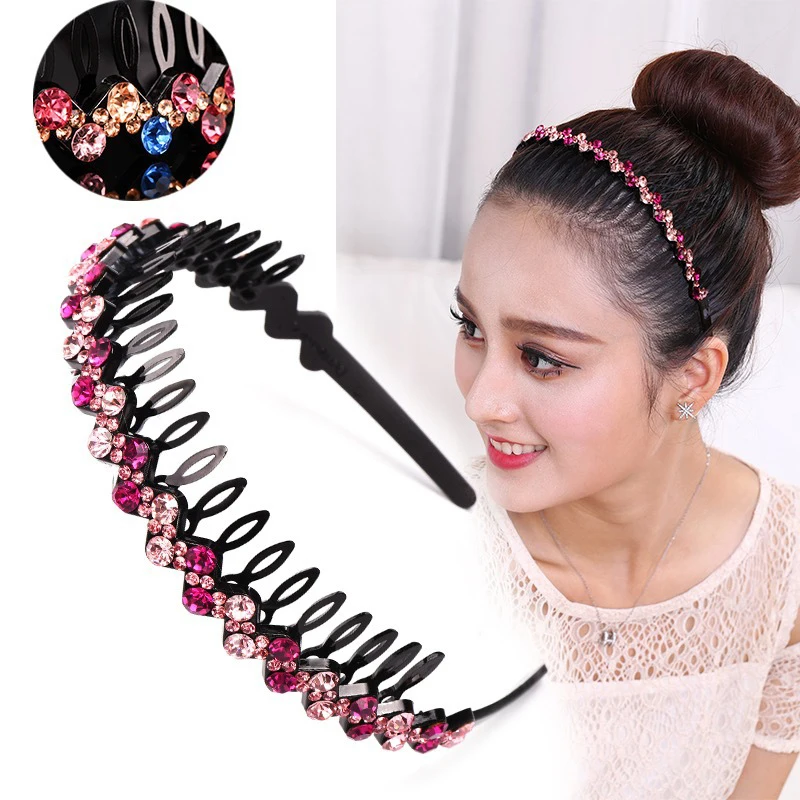 Fashion Rhinestone Non-Slip Hairbands With Teeth Elastic Women Hair Hoop Bands Headband Bezel Girls Hair Accessories Headwear
Fashion Rhinestone Non-Slip Hairbands With Teeth Elastic Women Hair Hoop Bands Headband Bezel Girls Hair Accessories Headwear