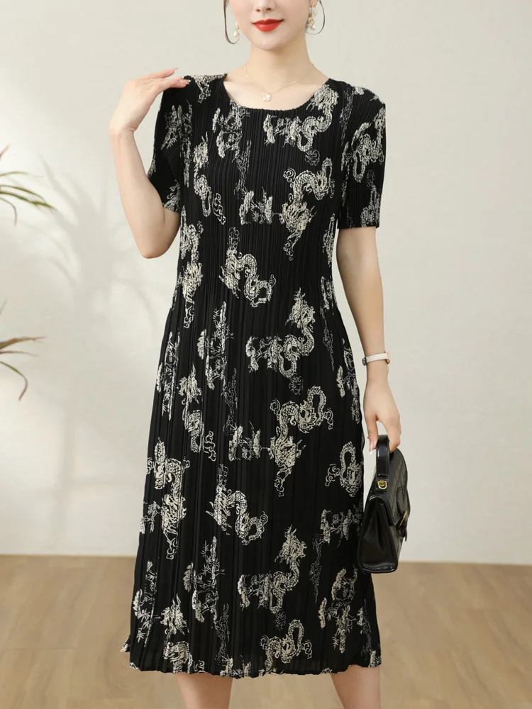 Print Short Sleeve Dress 2024 Summer Casual Elasticity Slim Long Dresses For Women
Print Short Sleeve Dress 2024 Summer Casual Elasticity Slim Long Dresses For Women
