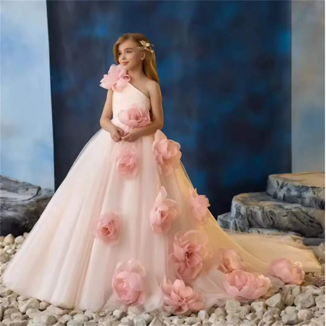 Flower Girl Dresses Pink Tulle With Flowers Single Shoulder For Wedding Birthday Party Holy Communion Banquet Princess Gowns
Flower Girl Dresses Pink Tulle With Flowers Single Shoulder For Wedding Birthday Party Holy Communion Banquet Princess Gowns