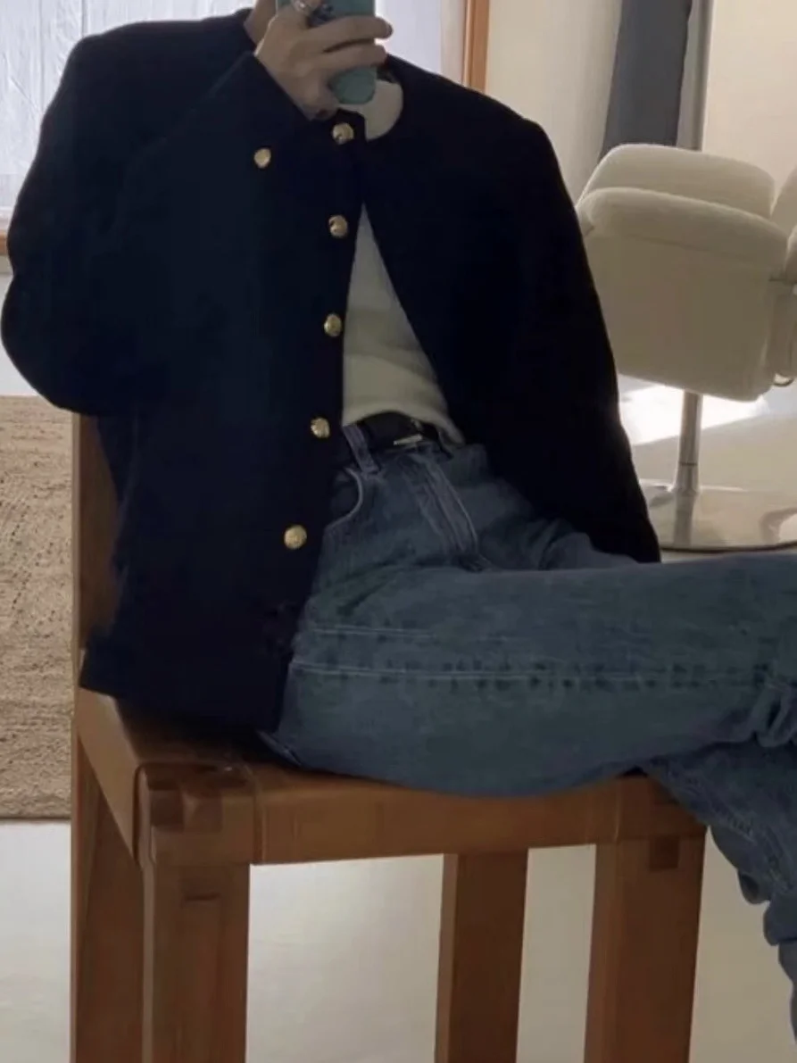 Miss Candy LEROBE шерстяное пальто в стиле ретро с золотым синим универсальной верхней одеждой для женщин, свободная посадка, обычная кожа... 
Miss Candy LEROBE шерстяное пальто в стиле ретро с золотым синим универсальной верхней одеждой для женщин, свободная посадка, обычная кожа...