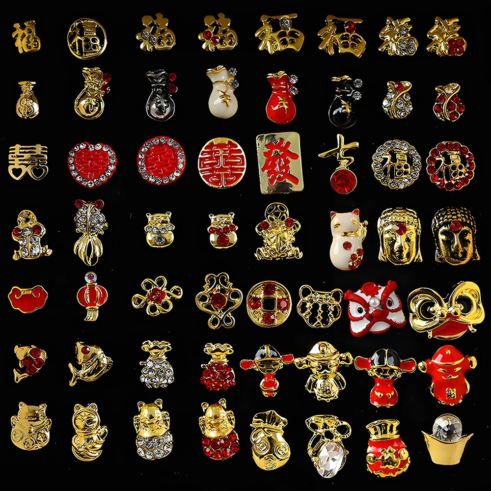 10PCS Chinese Style 3D Nail Art Accessories Lucky Charms Parts For Lunar New Year Nails Decoration Gold Manicure Decor Supplies
10PCS Chinese Style 3D Nail Art Accessories Lucky Charms Parts For Lunar New Year Nails Decoration Gold Manicure Decor Supplies