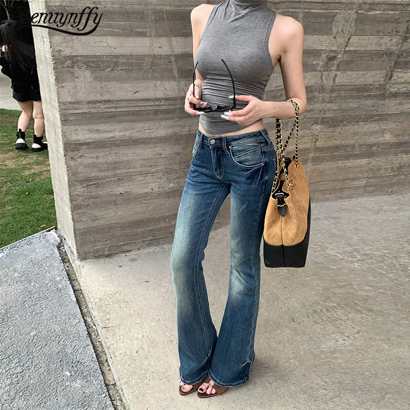 Benuynffy 2025 Autumn New Vintage Washed Flare Jeans Women's Korean Fashion Streetwear Low Waist All Match Bell Bottom Pants
Benuynffy 2025 Autumn New Vintage Washed Flare Jeans Women's Korean Fashion Streetwear Low Waist All Match Bell Bottom Pants