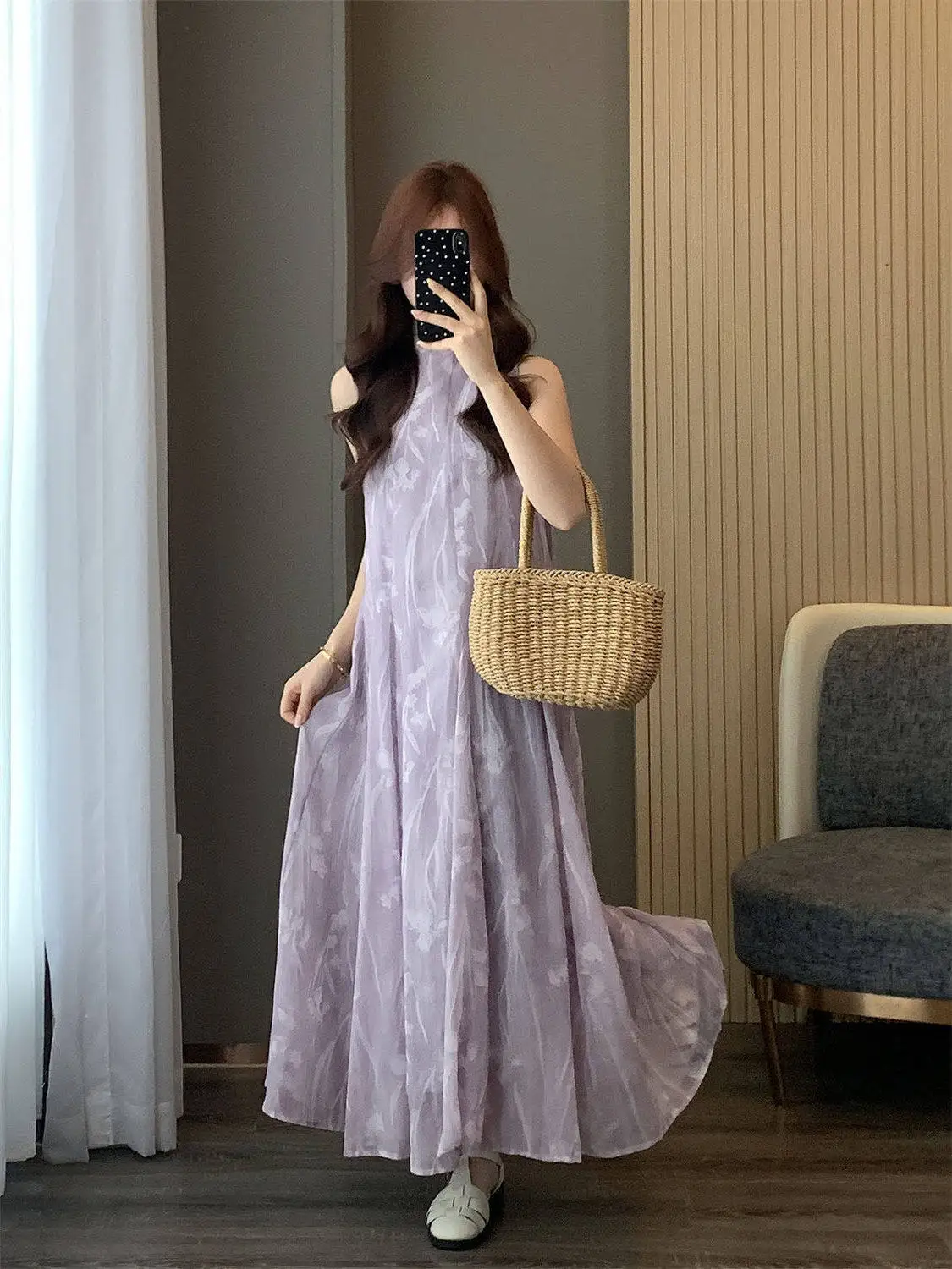 Spring Summer 2026 Slimming Sleeveless Stand Collar Draped Iris Flower Purple Women's Dress Vacation Style Citywalk Fairy Skirt
Spring Summer 2026 Slimming Sleeveless Stand Collar Draped Iris Flower Purple Women's Dress Vacation Style Citywalk Fairy Skirt