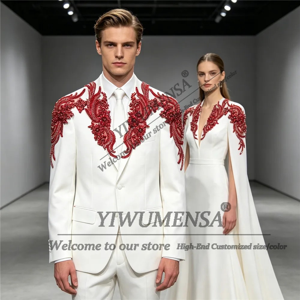 Unique Design Suits Men For Wedding Beaded Stones Appliques Prom Blazer Customized Jacket Pants 2 Piece Sets Groom Tuxedo Outfit
Unique Design Suits Men For Wedding Beaded Stones Appliques Prom Blazer Customized Jacket Pants 2 Piece Sets Groom Tuxedo Outfit