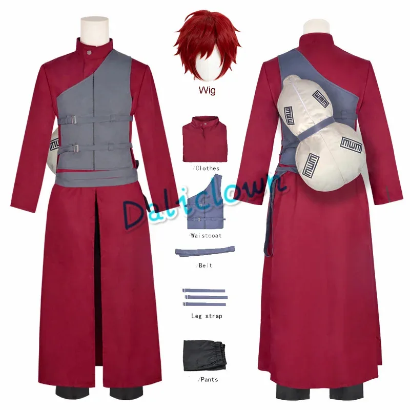 Japanese Anime Ninja Gaara Cosplay Costume Female Women Men Kazekage Ninjago Uniform Gourd Wig FullSet Carnival Party Outfit
Japanese Anime Ninja Gaara Cosplay Costume Female Women Men Kazekage Ninjago Uniform Gourd Wig FullSet Carnival Party Outfit