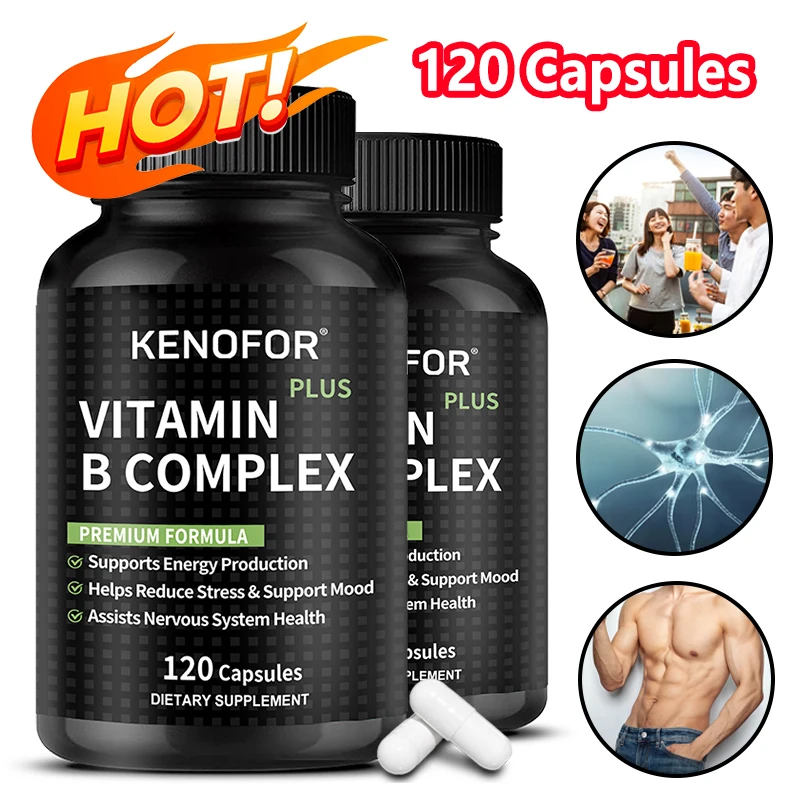 Vitamin B Complex Capsules, Vitamin B6 B12, Biotin, Support Energy Metabolism, Cardiovascular, Nervous System & Immune Health
Vitamin B Complex Capsules, Vitamin B6 B12, Biotin, Support Energy Metabolism, Cardiovascular, Nervous System & Immune Health