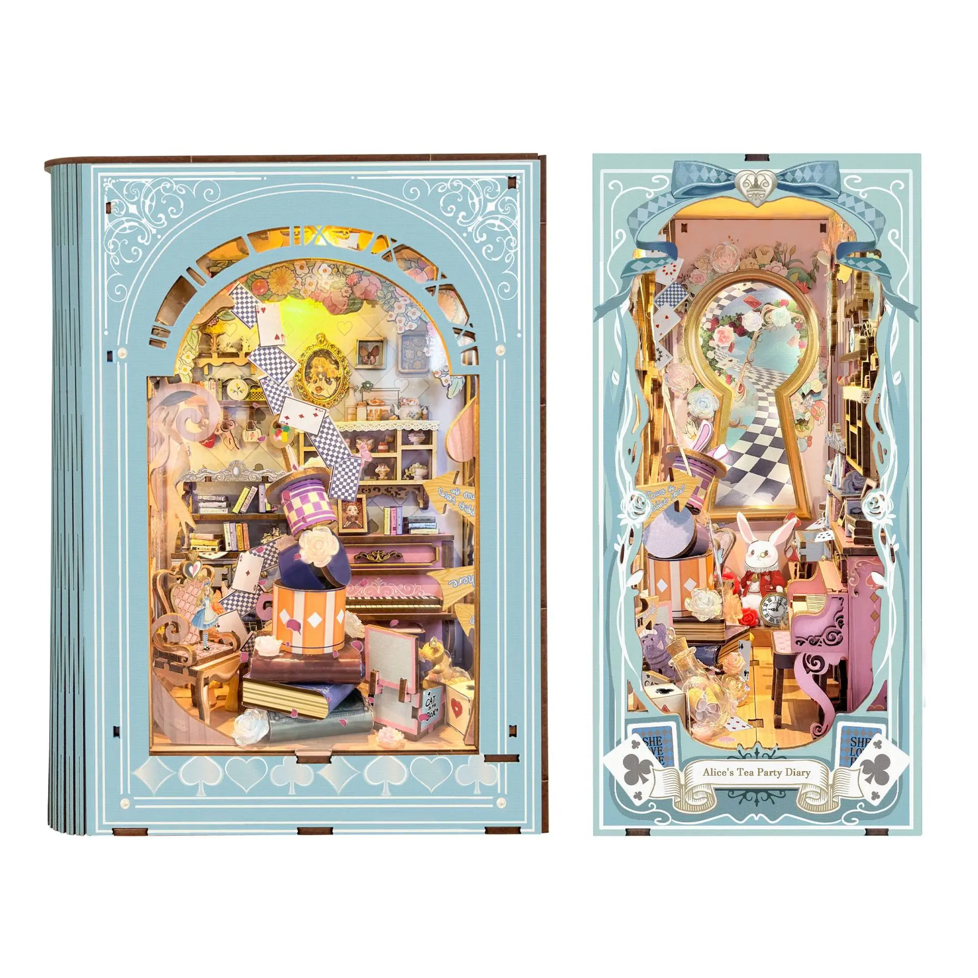 Alice tea diary DIY can open and close book small house wooden assembly tenon and mortise building block gift BOOKNOOK NOOK
Alice tea diary DIY can open and close book small house wooden assembly tenon and mortise building block gift BOOKNOOK NOOK