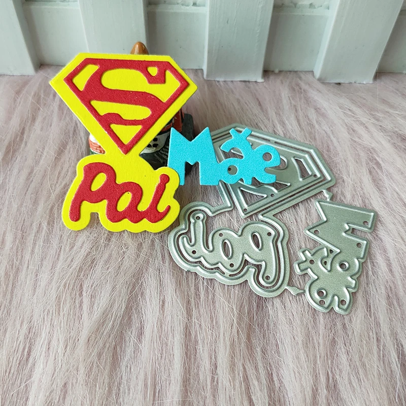 New Super Mom and Dad metal cutting die mould scrapbook decoration embossed photo album decoration card making DIY
New Super Mom and Dad metal cutting die mould scrapbook decoration embossed photo album decoration card making DIY