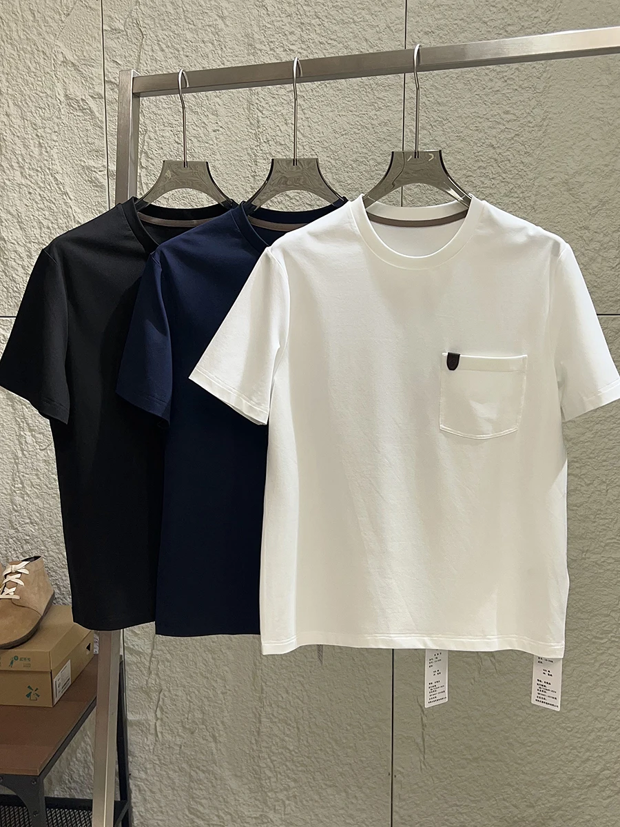 Luxury Imported Silk Cotton Short Sleeve T-Shirt for Men Summer Casual Pocket Lamb Skin Breathable Standard Fit round Neck
Luxury Imported Silk Cotton Short Sleeve T-Shirt for Men Summer Casual Pocket Lamb Skin Breathable Standard Fit round Neck