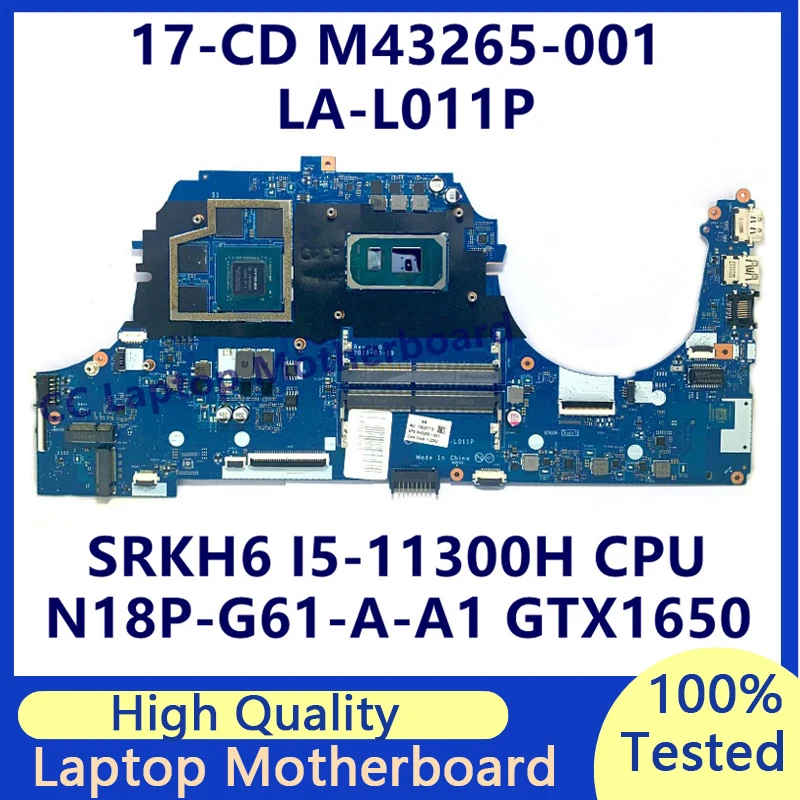 M43265-001 M43265-501 M43265-601 For HP 17-CD Laptop Motherboard W/SRKH6 I5-11300H CPU N18P-G61-A-A1 GTX1650 LA-L011P 100%Tested
M43265-001 M43265-501 M43265-601 For HP 17-CD Laptop Motherboard W/SRKH6 I5-11300H CPU N18P-G61-A-A1 GTX1650 LA-L011P 100%Tested