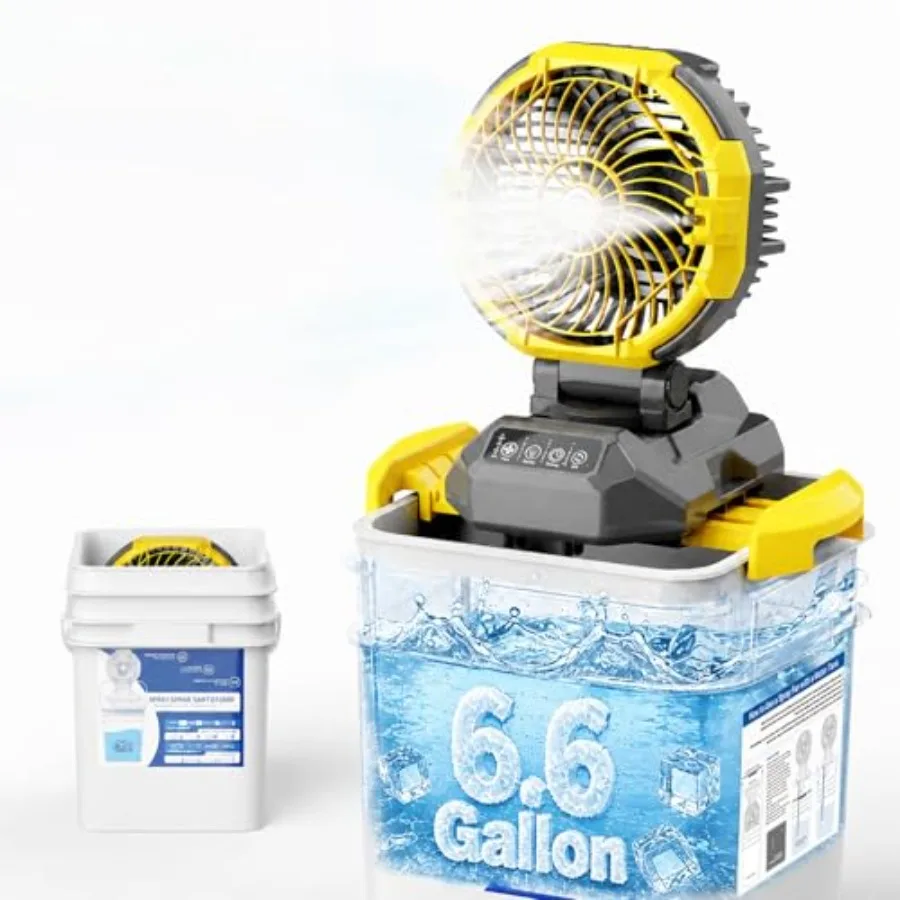 Outdoor portable misting fan with 6.6-gallon bucket, 30000mAh battery, ABS plastic body, white color, 4 wind speeds 4 spray mod
Outdoor portable misting fan with 6.6-gallon bucket, 30000mAh battery, ABS plastic body, white color, 4 wind speeds 4 spray mod