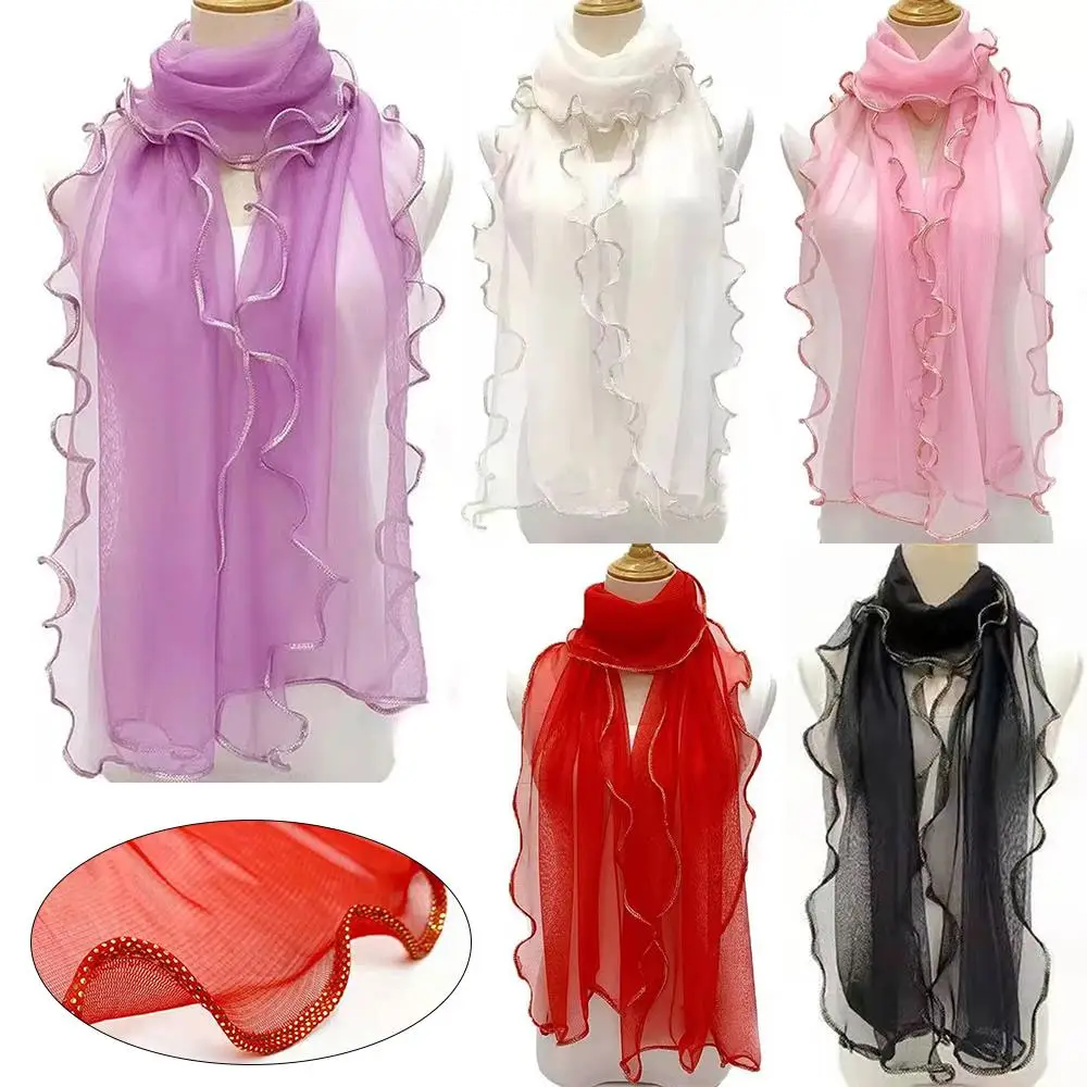 2025 Lace Scarf Women Lightweight Hijab Elegant Ruffle Silk Neckerchief Shawl Wraps Headband Handle Hair Accessories Bandana
2025 Lace Scarf Women Lightweight Hijab Elegant Ruffle Silk Neckerchief Shawl Wraps Headband Handle Hair Accessories Bandana