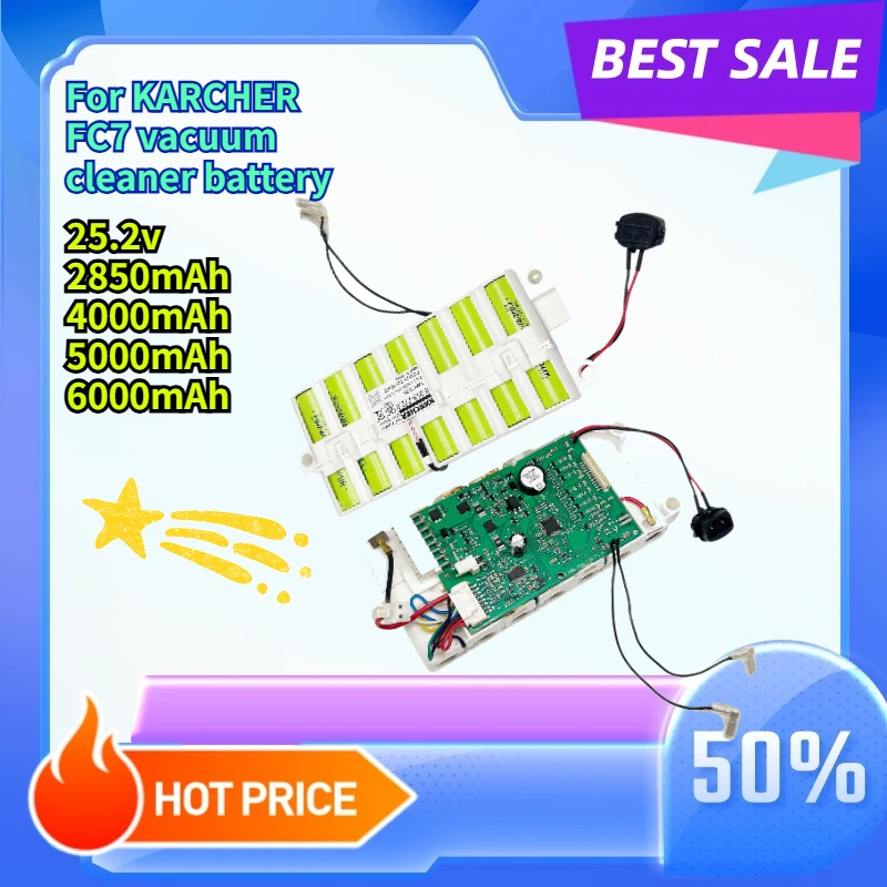 2850mAh/4000mAh/5000mAh/6000mAh High quality For KARCHER FC7 vacuum cleaner battery 25.2V long-lasting
2850mAh/4000mAh/5000mAh/6000mAh High quality For KARCHER FC7 vacuum cleaner battery 25.2V long-lasting