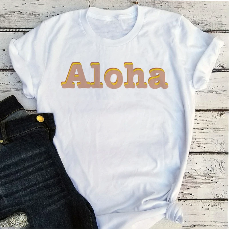 Aloha Hawaii Tee Women Beach O-Neck Casual T Shirt New Summer 2022 Women Fashion Clothing Letter Tee M
Aloha Hawaii Tee Women Beach O-Neck Casual T Shirt New Summer 2022 Women Fashion Clothing Letter Tee M