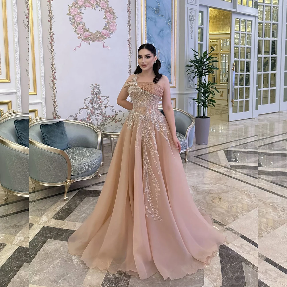 Luxury Wedding Dresses One-Shoulder Sleeveless for Women Dress New with Beading Pleat A-Line Sweep Train Bridal Gowns Customized
Luxury Wedding Dresses One-Shoulder Sleeveless for Women Dress New with Beading Pleat A-Line Sweep Train Bridal Gowns Customized