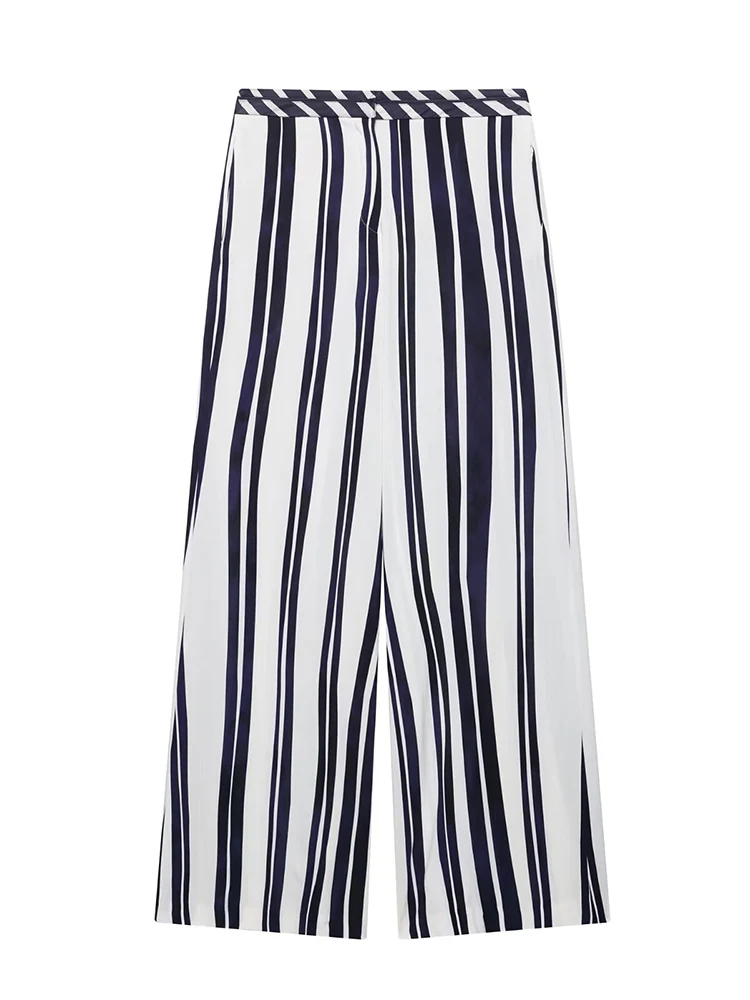 KUCLUT Women Fashion Striped Front Zipper Wide Leg Pants Vintage High Waist Full Length Female Chic Lady Trousers
KUCLUT Women Fashion Striped Front Zipper Wide Leg Pants Vintage High Waist Full Length Female Chic Lady Trousers