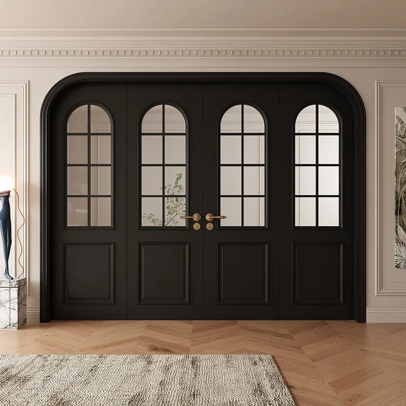 Solid wood paint opposite door, indoor living room kitchen, arched four double doors
Solid wood paint opposite door, indoor living room kitchen, arched four double doors