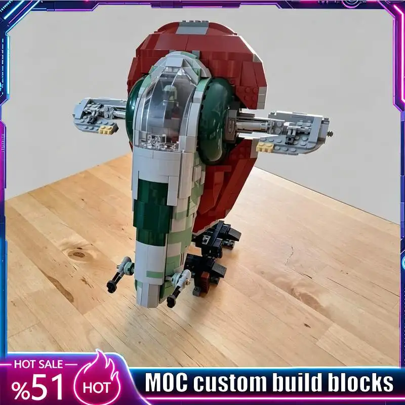 1038PCS Space Bounty Hunter Ship MOC Sci-Fi Spaceship Model Custom Puzzle Blocks Creative Assembly Educational Toy Gifts Display
1038PCS Space Bounty Hunter Ship MOC Sci-Fi Spaceship Model Custom Puzzle Blocks Creative Assembly Educational Toy Gifts Display
