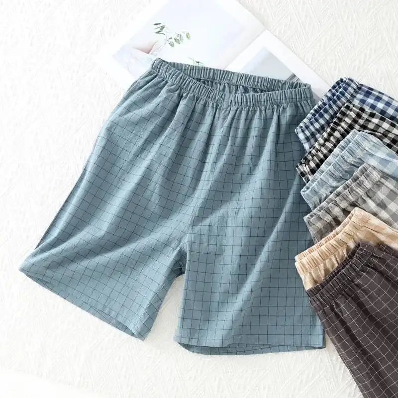 Короткие клетчатые шорты для лета, мужские хлопковые клетчатые пижамы большого размера, тонкие домашние брюки для сна
Короткие клетчатые шорты для лета, мужские хлопковые клетчатые пижамы большого размера, тонкие домашние брюки для сна