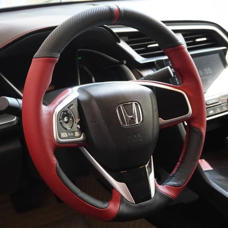 Для Honda Civic 10 CR-V CRV 2017-2021 Clarity 2018-2021 прошитый вручную винно-красный черный чехол на руль из натуральной кожи
Для Honda Civic 10 CR-V CRV 2017-2021 Clarity 2018-2021 прошитый вручную винно-красный черный чехол на руль из натуральной кожи