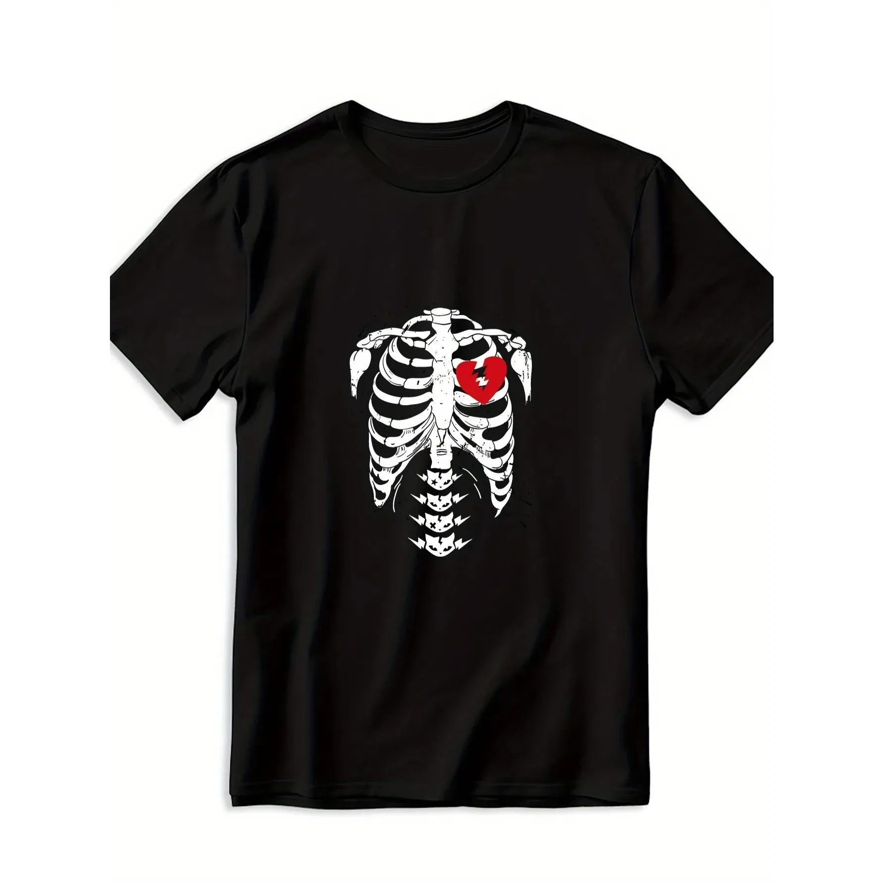 Skeleton Rib Cage Heart Graphic T-Shirt Men Cotton Crew Neck Short Sleeve
Skeleton Rib Cage Heart Graphic T-Shirt Men Cotton Crew Neck Short Sleeve