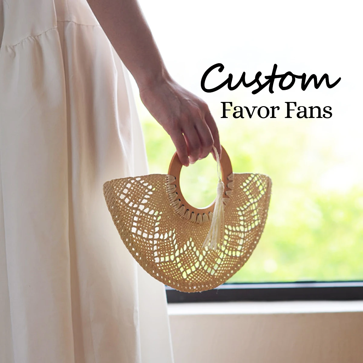 Fan For the Wedding Factory Fashion Hand-woven With Elegant Tassel for Wedding Favors—Ideal for Summer and Beach Weddings.
Fan For the Wedding Factory Fashion Hand-woven With Elegant Tassel for Wedding Favors—Ideal for Summer and Beach Weddings.