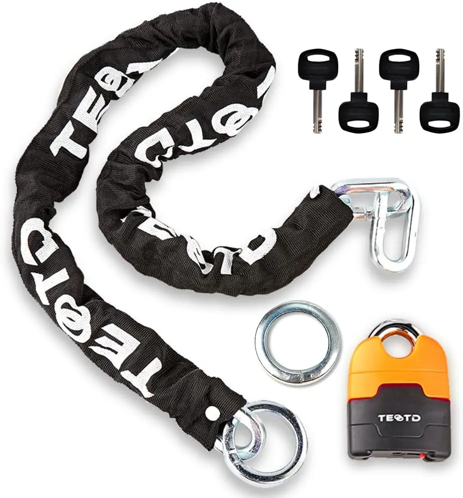 Heavy Duty Anti-Theft Motorcycle Chain Lock - 4ft Long, 10mm Thick with Bright Lock and Keys for Bikes
Heavy Duty Anti-Theft Motorcycle Chain Lock - 4ft Long, 10mm Thick with Bright Lock and Keys for Bikes