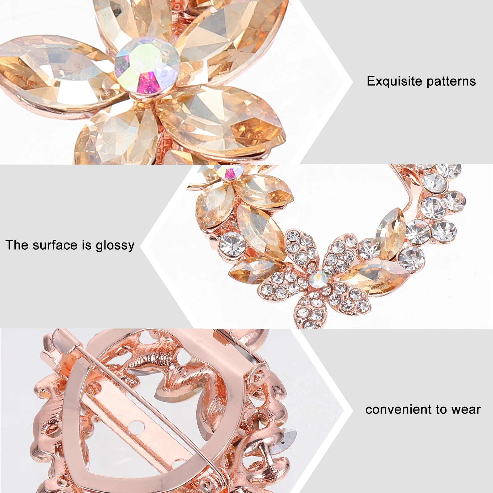 Scarf Buckle Brooch Jewelry Clip Golden Clasp Alloy Zircon Durable Accessory Shawl Holder Matching Clothes Styles Various Scenes
Scarf Buckle Brooch Jewelry Clip Golden Clasp Alloy Zircon Durable Accessory Shawl Holder Matching Clothes Styles Various Scenes
