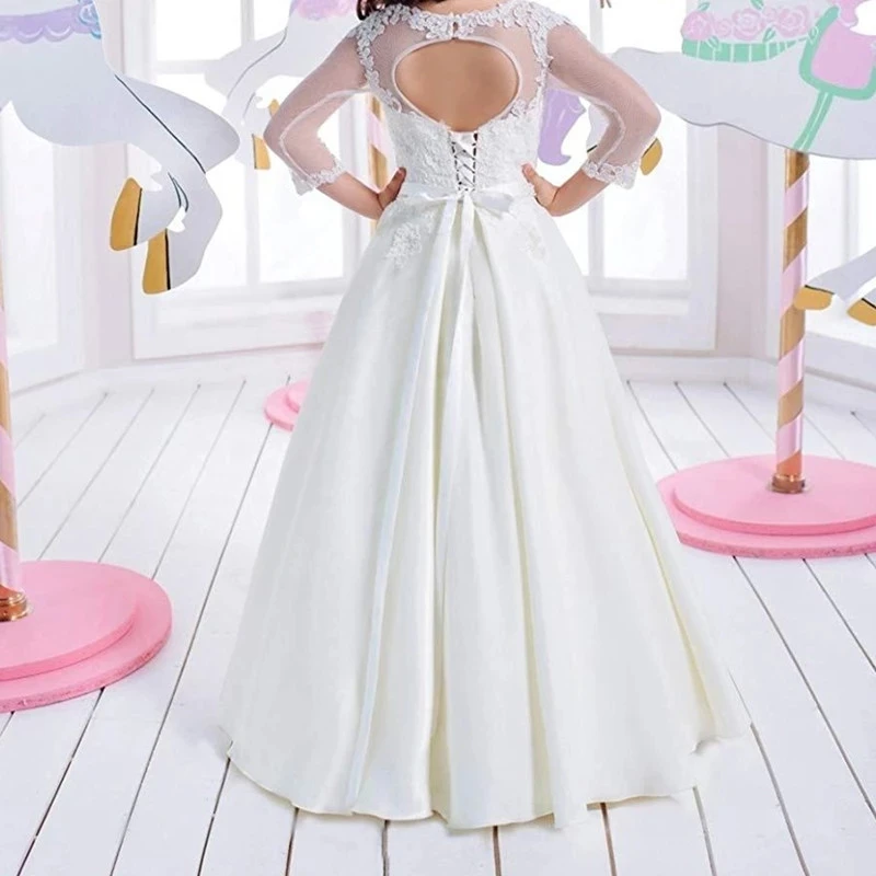 White Flower Girl Dress For Weddings Crystal Sequin Lace Applique Gown For Little Girl First Holy Communion Party Dresses
White Flower Girl Dress For Weddings Crystal Sequin Lace Applique Gown For Little Girl First Holy Communion Party Dresses