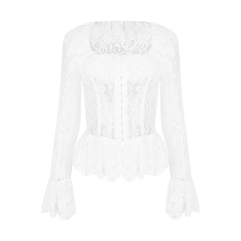 Lace Long Sleeve Square Neck Top French Women's Casual T-Shirt
Lace Long Sleeve Square Neck Top French Women's Casual T-Shirt