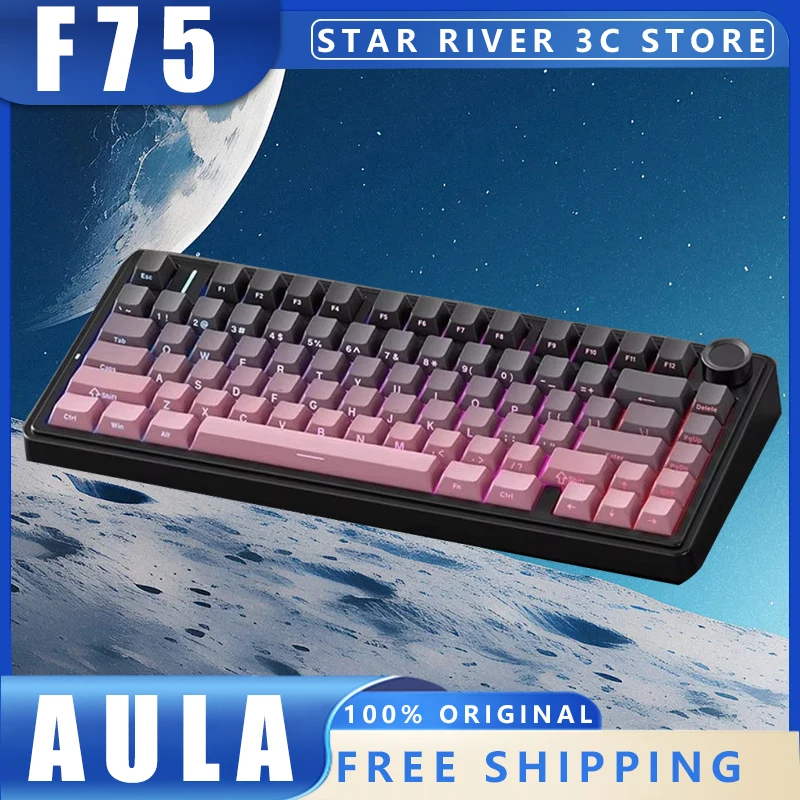 AULA F75 Mechanical Keyboard Wireless Gasket Structure Hot Swappable 2.4G/Bluetooth/Wired RGB Custom PBT Keycaps Gaming Keyboard
AULA F75 Mechanical Keyboard Wireless Gasket Structure Hot Swappable 2.4G/Bluetooth/Wired RGB Custom PBT Keycaps Gaming Keyboard