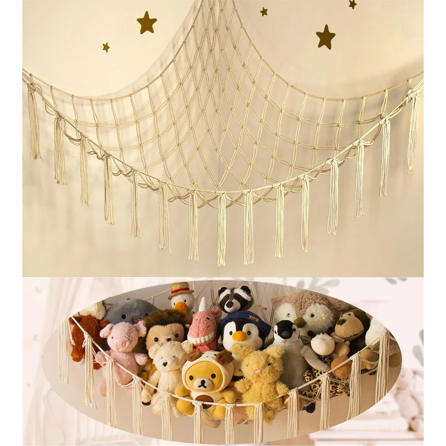 Stuffed Animal Storage Hammock Net for Corner - Large Hanging Toy Organizer for Plushies, Kids Room Decor
Stuffed Animal Storage Hammock Net for Corner - Large Hanging Toy Organizer for Plushies, Kids Room Decor