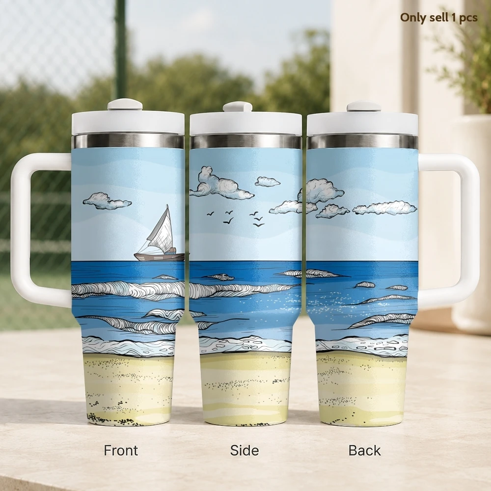 Vintage Sailing Ship Vacuum Flasks 40oz Stainless Steel Insulated Tumbler with Handle Straw Leakproof Cup Daily Travel Mug
Vintage Sailing Ship Vacuum Flasks 40oz Stainless Steel Insulated Tumbler with Handle Straw Leakproof Cup Daily Travel Mug