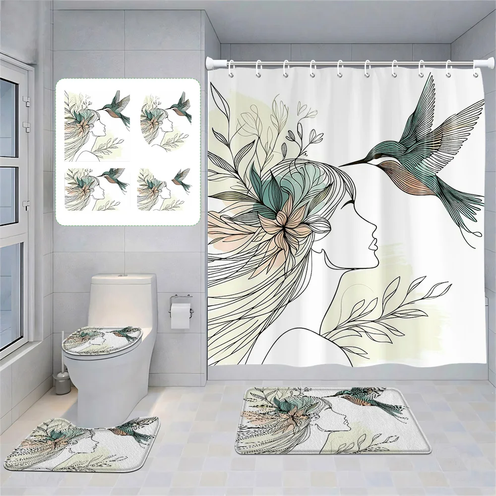 Four-Piece Set Morandi Bathroom Decorative suit Abstract Art Shower Curtain Non-Slip Floor Mat Toilet Mat home decoration
Four-Piece Set Morandi Bathroom Decorative suit Abstract Art Shower Curtain Non-Slip Floor Mat Toilet Mat home decoration