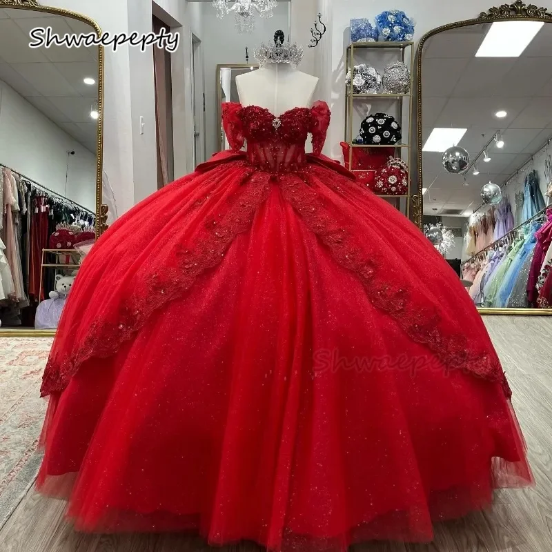 2025 Shiny Princess Quinceanera Dress Off Shoulder Corset Princess Sweet 16 Dresses With Bow Back Tiered Customized Ball Gown
2025 Shiny Princess Quinceanera Dress Off Shoulder Corset Princess Sweet 16 Dresses With Bow Back Tiered Customized Ball Gown