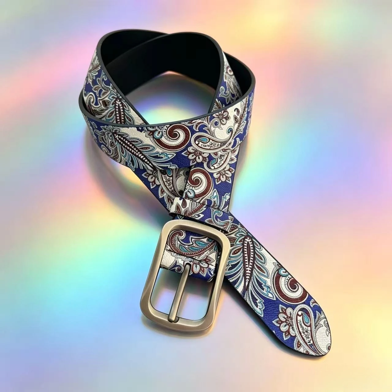 Retro Paisley Print PU Leather Belt Unisex Blue Floral Waist Strap Casual Fashion Buckle Waist Belt for Men Women
Retro Paisley Print PU Leather Belt Unisex Blue Floral Waist Strap Casual Fashion Buckle Waist Belt for Men Women
