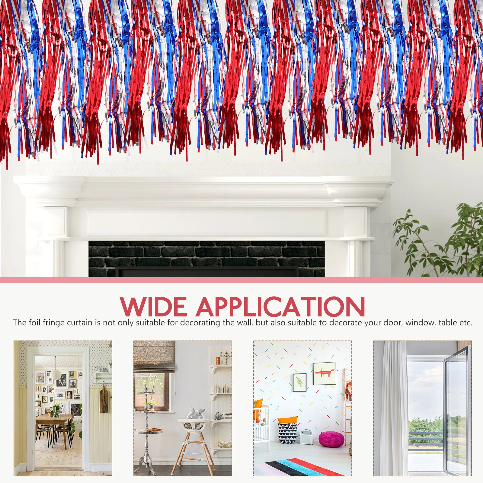 2Pcs Foil Fringe Curtain Tinsel Independence Day Decoration Backdrop Party 4th of July Photo Booth Prop 4th of July Foil Curtain
2Pcs Foil Fringe Curtain Tinsel Independence Day Decoration Backdrop Party 4th of July Photo Booth Prop 4th of July Foil Curtain